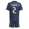 Real Madrid Daniel Carvajal #2 Borta Kläder Barn 2025-26 Kortärmad (+ Korta byxor)